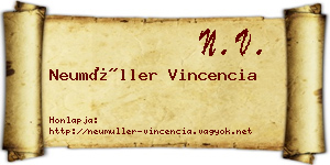 Neumüller Vincencia névjegykártya